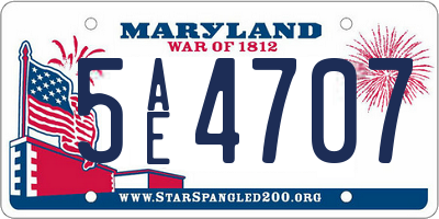 MD license plate 5AE4707