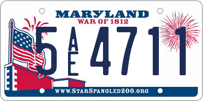 MD license plate 5AE4711