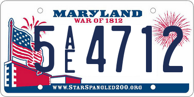 MD license plate 5AE4712