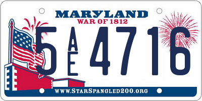 MD license plate 5AE4716
