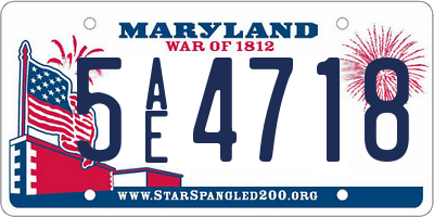 MD license plate 5AE4718