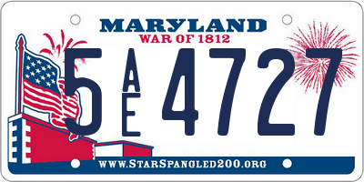 MD license plate 5AE4727