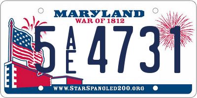 MD license plate 5AE4731