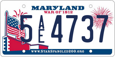 MD license plate 5AE4737