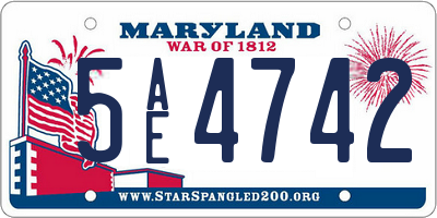 MD license plate 5AE4742