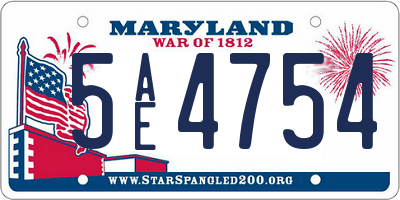 MD license plate 5AE4754