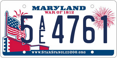 MD license plate 5AE4761
