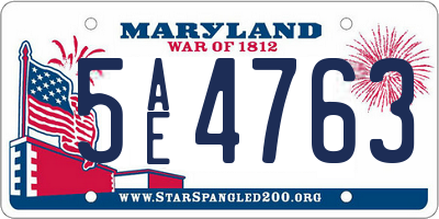 MD license plate 5AE4763