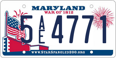 MD license plate 5AE4771