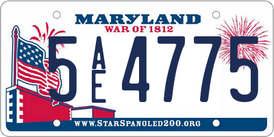 MD license plate 5AE4775