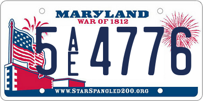 MD license plate 5AE4776