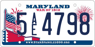 MD license plate 5AE4798