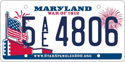 MD license plate 5AE4806