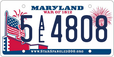 MD license plate 5AE4808