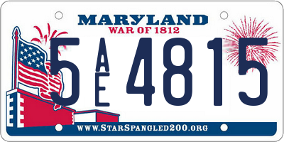 MD license plate 5AE4815