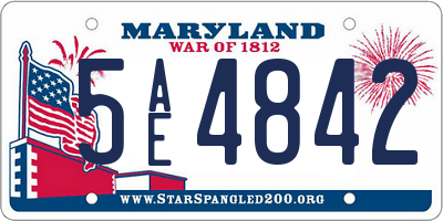MD license plate 5AE4842