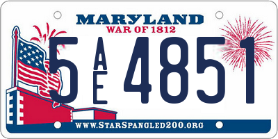 MD license plate 5AE4851