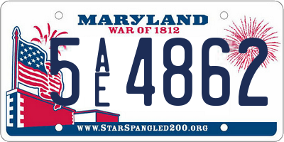 MD license plate 5AE4862