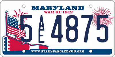 MD license plate 5AE4875