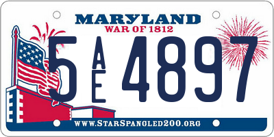 MD license plate 5AE4897