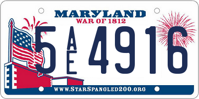 MD license plate 5AE4916