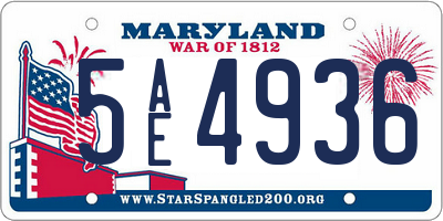 MD license plate 5AE4936
