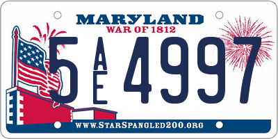 MD license plate 5AE4997
