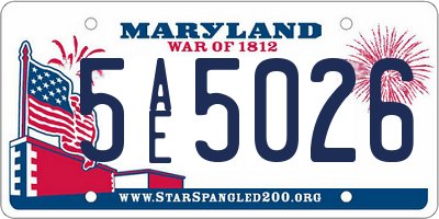 MD license plate 5AE5026