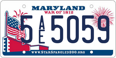 MD license plate 5AE5059