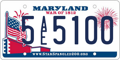 MD license plate 5AE5100