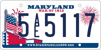 MD license plate 5AE5117