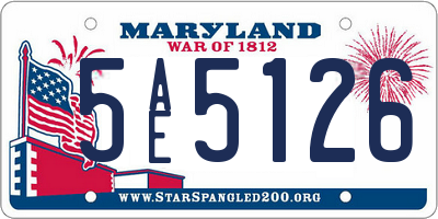 MD license plate 5AE5126
