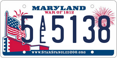 MD license plate 5AE5138