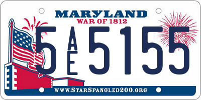 MD license plate 5AE5155
