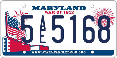 MD license plate 5AE5168