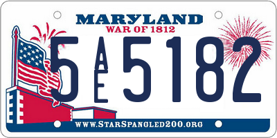 MD license plate 5AE5182