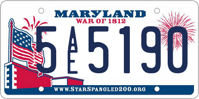 MD license plate 5AE5190