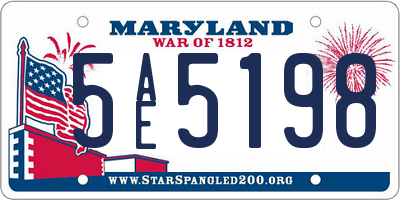 MD license plate 5AE5198