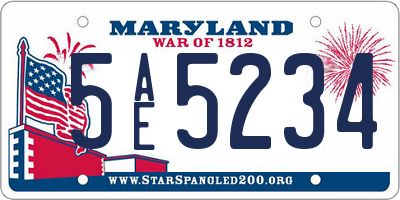 MD license plate 5AE5234