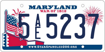 MD license plate 5AE5237