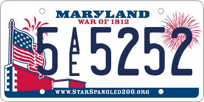 MD license plate 5AE5252