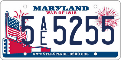 MD license plate 5AE5255