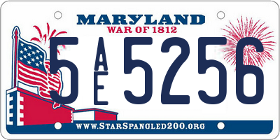 MD license plate 5AE5256