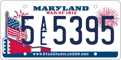 MD license plate 5AE5395
