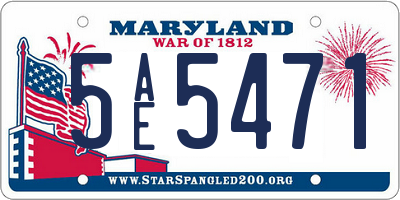 MD license plate 5AE5471