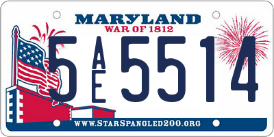 MD license plate 5AE5514