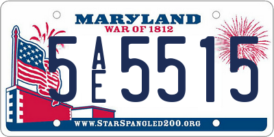 MD license plate 5AE5515