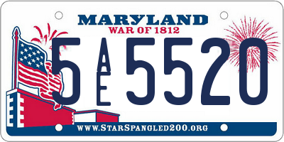 MD license plate 5AE5520