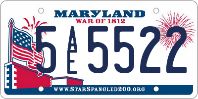 MD license plate 5AE5522