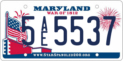 MD license plate 5AE5537